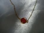 Armband verguld met steentje Granaat, Nieuw, Ophalen of Verzenden, Met edelsteen, Rood