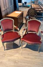 Antieke set van 2 Louis XV stoelen, Antiek en Kunst, Ophalen