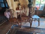 3 oude houten Engelse Windsor Backwheel stoelen, Ophalen