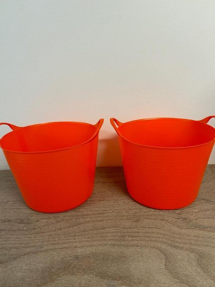 Set van 2 plastic manden diam. 32 x H-24 cm, Huis en Inrichting, Woonaccessoires | Schalen en Manden, Ophalen