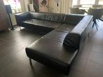 Hoeksalon zwart leder merk Koinor, Huis en Inrichting, Ophalen, Zo goed als nieuw, Leer