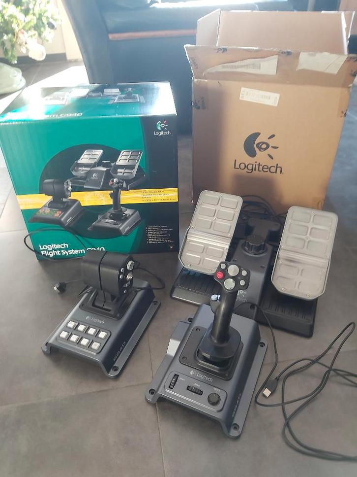 Logitech G940 Flight system with Force Feedback, Computers en Software, Joysticks, Gebruikt, Ophalen of Verzenden