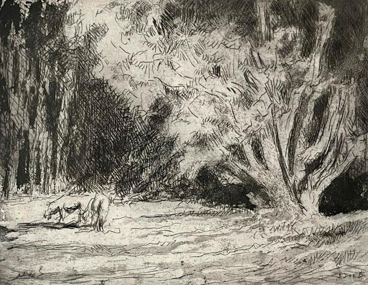 Maximilien Luce - 1910 - Ets - Gesigneerd, in de plaat, Antiek en Kunst, Kunst | Etsen en Gravures, Ophalen of Verzenden