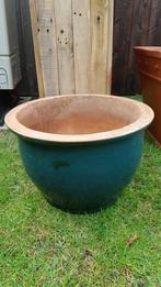 Prachtige blauw geglazuurde terracottapot., Ophalen, Zo goed als nieuw