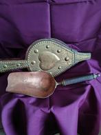 set antieken blaasbalg en kolenschep in rood koper, Ophalen, Koper