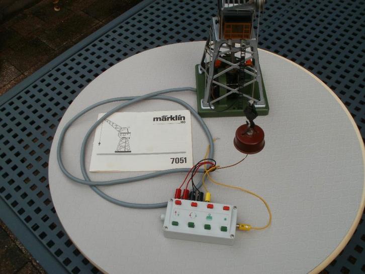 Marklin Ho metalen Hijskraan no 7051 geheel compleet+ovp., Hobby & Loisirs créatifs, Trains miniatures | HO, Comme neuf, Autres types