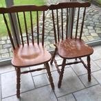 2 retro stoelen - te herschilderen, Twee, Gebruikt, Bruin, Hout