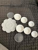 2 lots de pots et palette pour melanger de la peinture, Enlèvement ou Envoi, Utilisé