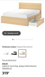 Lit Malm avec 4 tiroirs de rangement + sommier + matelas, Maison & Meubles, Enlèvement, Comme neuf, 200 cm, 160 cm