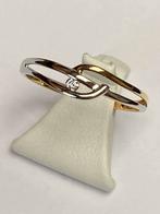 Beauty! Ring wit en geel goud 18k met briljant., Handtassen en Accessoires, Ringen, Ophalen of Verzenden