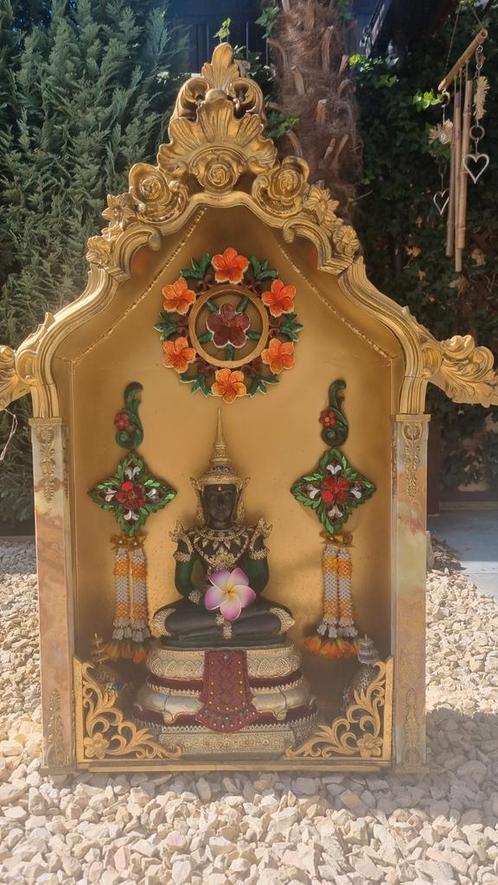 Unieke grote handgemaakte tempel met boedha in Thaise stijl, Antiek en Kunst, Antiek | Woonaccessoires, Ophalen