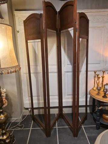 Oude houten paravent 4 slag beschikbaar voor biedingen