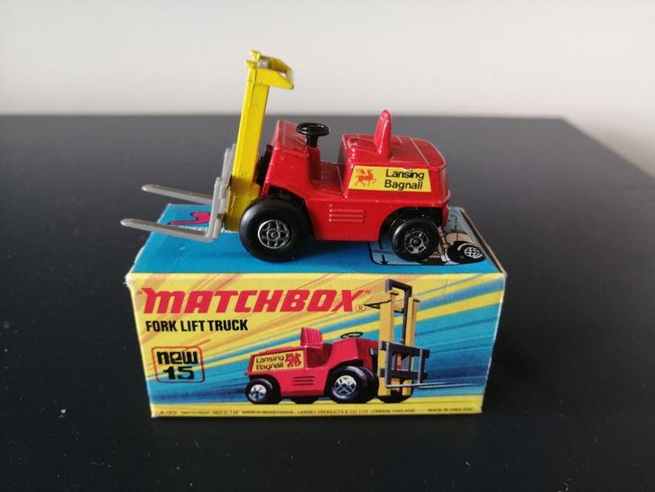 Lesney Matchbox Superfast #15 Fork Lift Truck in doosje, Hobby en Vrije tijd, Modelauto's | Overige schalen, Zo goed als nieuw