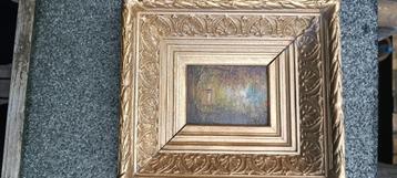 Miniature d'art antique à l'huile sur panneau. beschikbaar voor biedingen