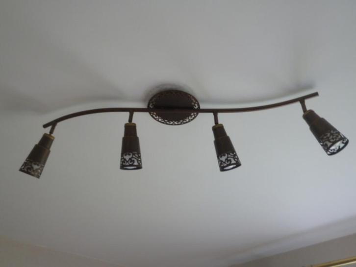 Klassieke Plafondlamp (4 lampen - led of spaarlamp), Huis en Inrichting, Lampen | Plafondlampen, Nieuw, Metaal, Ophalen of Verzenden