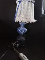 Nachtlampje met blauw porseleinen voet, Ophalen of Verzenden