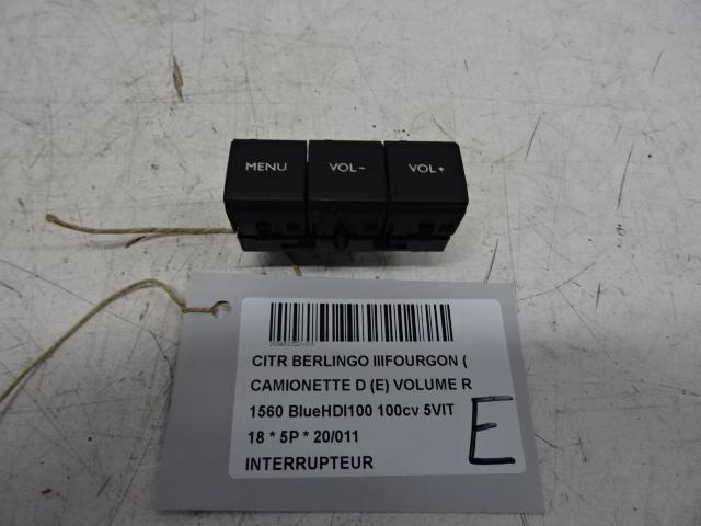 SCHAKELAAR Citroën Berlingo (01-2008/06-2018) (98110413ZD), Auto-onderdelen, Dashboard en Schakelaars, Citroën, Gebruikt