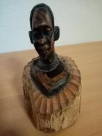 Afrikaans houten beeld man , handwerk Tanzania , 13cm / 7cm, Ophalen of Verzenden, Beeld, Zo goed als nieuw