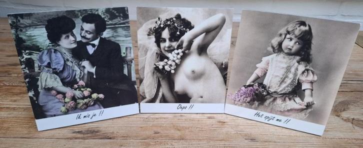 Nostalgische afbeeldingen op kunststof lijstjes, Huis en Inrichting, Woonaccessoires | Schilderijen, Tekeningen en Foto's, Gebruikt