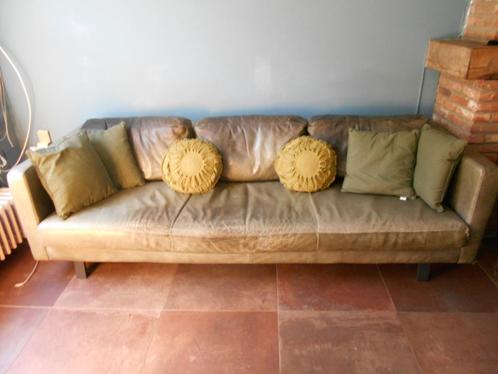 Te koop lederen zetel 3 zit in goede staat, Huis en Inrichting, Zetels | Zetels, Rechte bank, Driepersoons, 200 tot 250 cm, 75 tot 100 cm