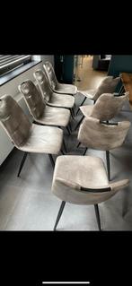 8 magnifiques chaises taupe, Maison & Meubles, Utilisé, Cuir