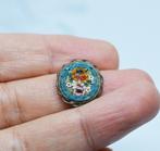 Broche vintage en micro mosaïque florale italienne (17mm), Enlèvement ou Envoi