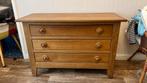 Commode 3 tiroirs en bois massif, Ophalen, 100 tot 150 cm, Eikenhout, Zo goed als nieuw