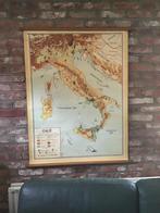 Vintage schoolkaart wandplaat Italië, Ophalen of Verzenden