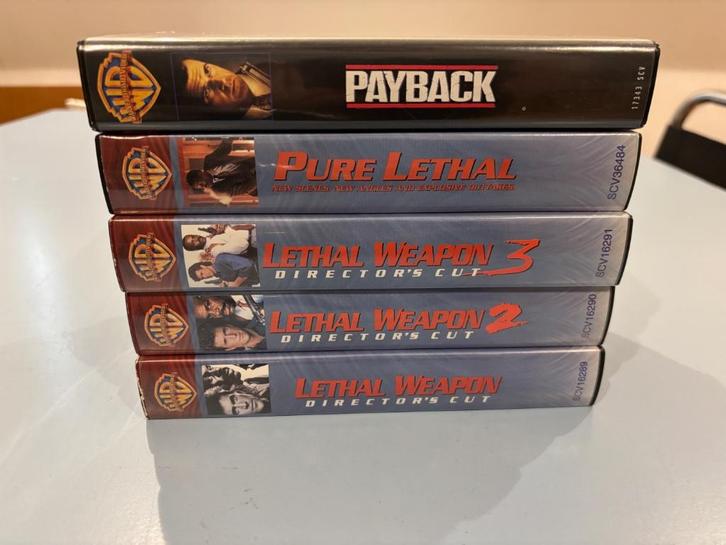 VHS Lethal weapon 1-3  pure lethal payback Mel Gibson, Cd's en Dvd's, VHS | Film, Gebruikt, Actie en Avontuur, Vanaf 16 jaar, Ophalen of Verzenden