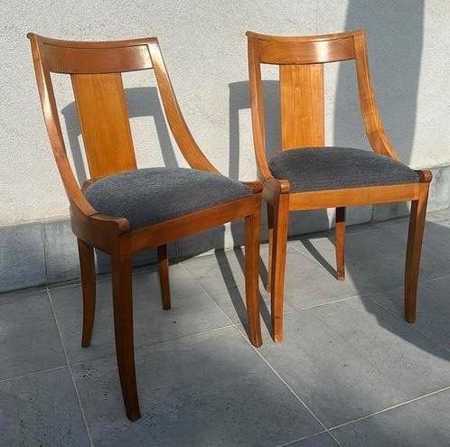 4 antieke stoelen. Empire stijl, Huis en Inrichting, Stoelen, Gebruikt, Vier, Hout, Stof, Ophalen