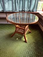 Vintage rotan tafel met glasplaat, Ophalen