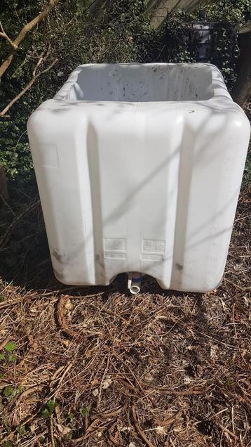 Ibc tank 1000l zonder deksel, Tuin en Terras, Regentonnen, Ophalen, Kunststof, Gebruikt, Met kraantje