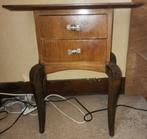 vintage nachtkastje met 2 laden, Ophalen, Glas