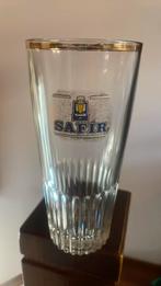 Safir gouden logo ribbesglas, Verzamelen, Biermerken, Ophalen of Verzenden, Zo goed als nieuw