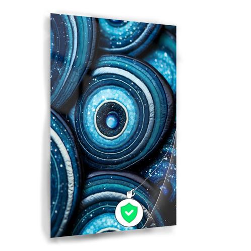 Blauwe schelpen Poster 80x120cm glans, Antiek en Kunst, Kunst | Tekeningen en Fotografie, Verzenden
