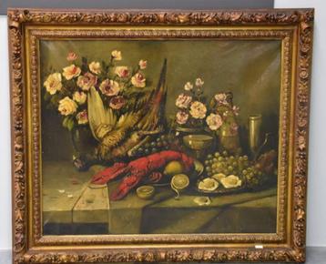 Groot schilderij Jules Cambier - Stilleven met kreeft  beschikbaar voor biedingen