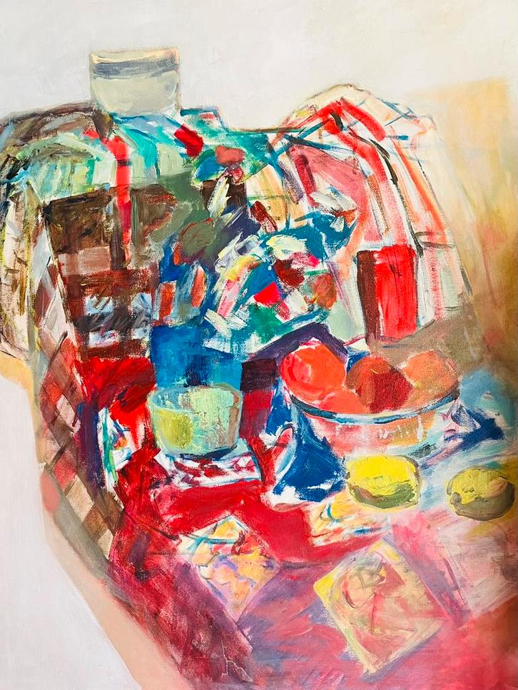 Abstract schildery 200x80 cm gesigneerd, Antiek en Kunst, Kunst | Schilderijen | Abstract, Ophalen