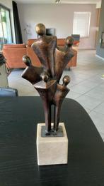 Bronzen beeld op travertin voet, Antiek en Kunst, Ophalen