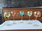Verres à vin colorés, Huis en Inrichting, Keuken | Servies, Glas, Overige stijlen, Glas of Glazen, Zo goed als nieuw
