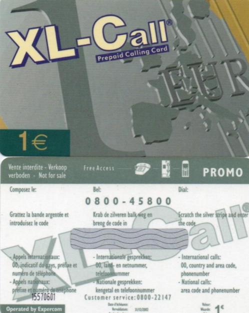 Carte de Telephone "XL Call" Belgacom, Verzamelen, Telefoonkaarten, Ophalen of Verzenden