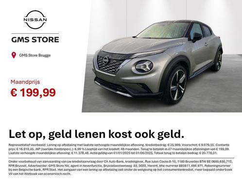 Nissan Juke 1.6 Hybrid 145 N-Design uitvoering, Auto's, Nissan, Bedrijf, Te koop, Juke, Airconditioning, Alarm, Bluetooth, Centrale vergrendeling