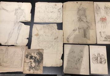 Lot 27 authentieke tekeningen Academie Antwerpen 19e eeuw beschikbaar voor biedingen