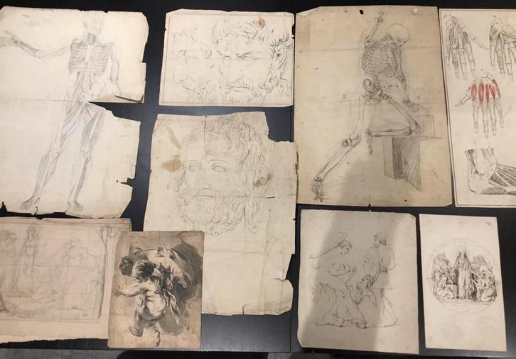 Lot 27 authentieke tekeningen Academie Antwerpen 19e eeuw, Antiek en Kunst, Kunst | Overige Kunst, Ophalen of Verzenden