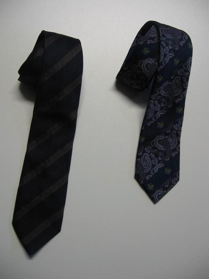 2 gestreepte dassen, Kleding | Heren, Stropdassen, Zo goed als nieuw, Bruin, Ophalen of Verzenden