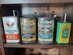Oude olieblikken garage, Verzamelen, Ophalen of Verzenden
