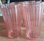 Lot neuf de 6 verres lignés rosés EXTRA, Ophalen, Nieuw