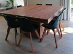 Tafel in massieve teak en bijpassende salontafel, Teakhout, Zo goed als nieuw, Ophalen, Vierkant