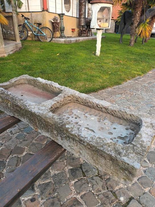 Magnifiek gekapt arduinen dubbele trog  bloembak kruidenbak, Tuin en Terras, Bloembakken en Plantenbakken, Gebruikt, Ophalen