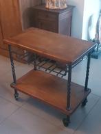 Side table in hout en gietijzer, Huis en Inrichting, Tafels | Sidetables, Ophalen, Gebruikt