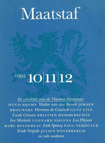 Maatstaf 1993 vitaliteit van de Vlaamse literatuur. beschikbaar voor biedingen